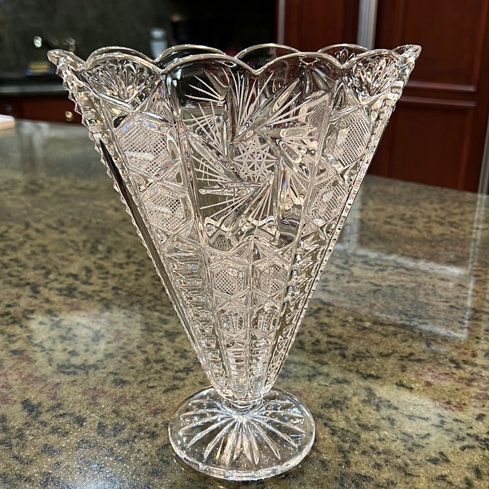 Fan Shaped Glass Vase